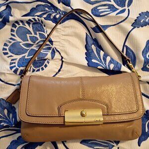 COACH KRISTIN Tan Wristlet Gold Hardware